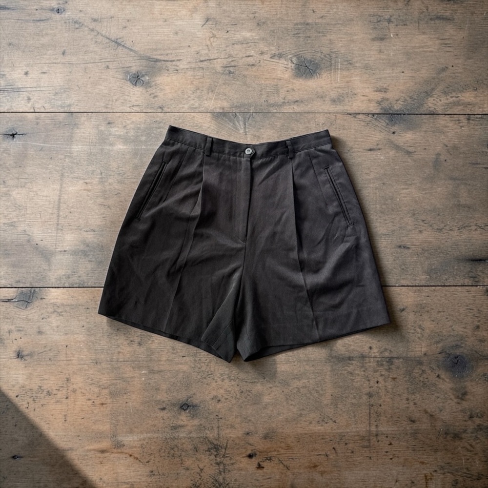 Elegant High Waist Women's Shorts in Charcoal